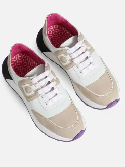 White And Beige Eco Nappa Sneakers-Carel Cheap