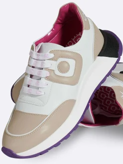 White And Beige Eco Nappa Sneakers-Carel Cheap