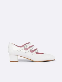 White Naplack Leather Mary Janes Pumps-Carel Outlet