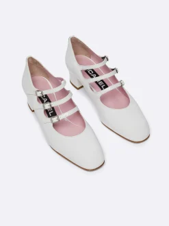 White Naplack Leather Mary Janes Pumps-Carel Outlet