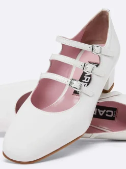 White Naplack Leather Mary Janes Pumps-Carel Outlet
